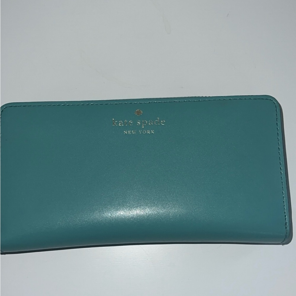 Kate Spade Schuyler Large Continental Wallet Teal Blue Used